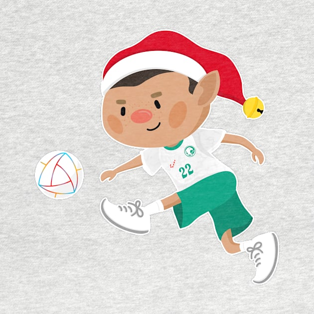 Saudi Arabia football Christmas elf. Football Qatar World Cup soccer T-Shirt by abtchlr